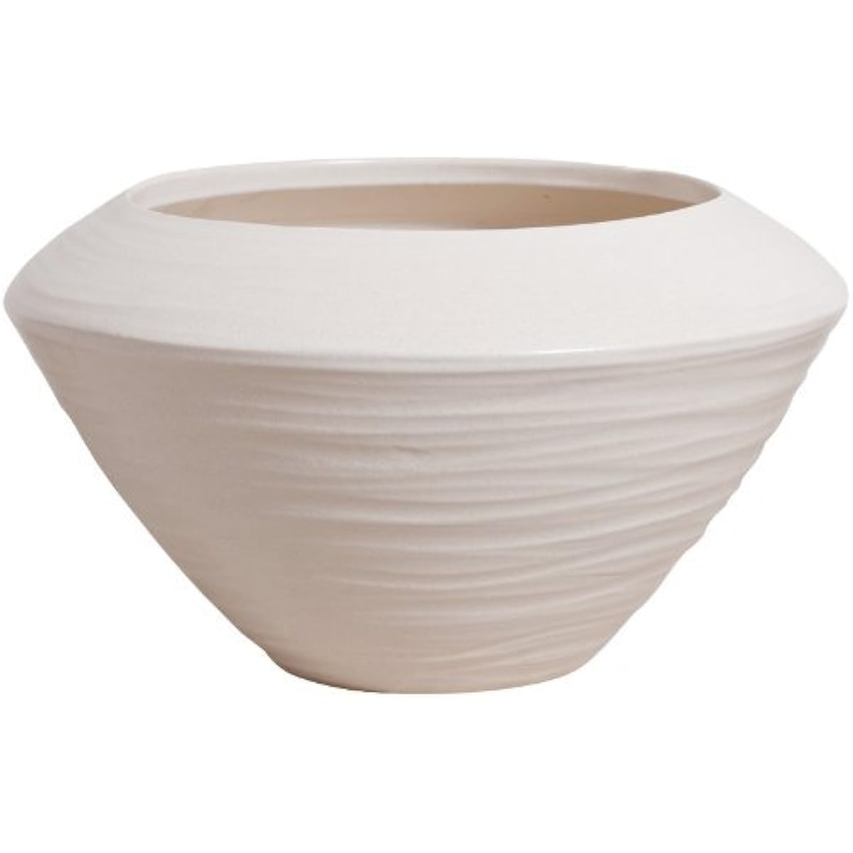 Plus Garden Water Lotus Pot York Φ470mm No Bottom Hole White Shigaraki Ware 234-01