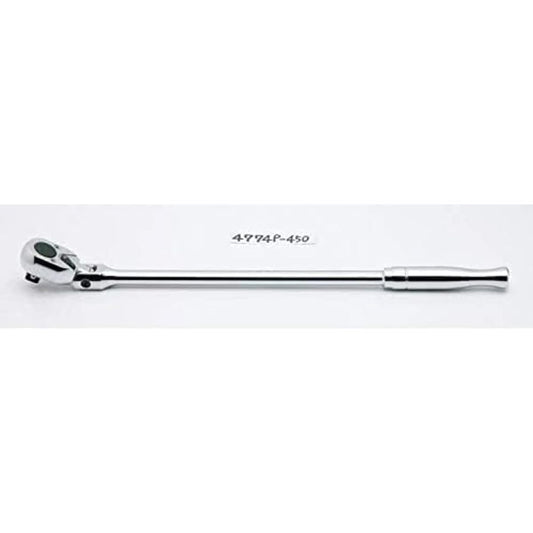 Yamashita Industrial Research Institute Koken 1/2 (12.7mm) SQ. Swinging Lilong Ratchet Handle (Polished Grip) Total Length 450mm 4774P-450