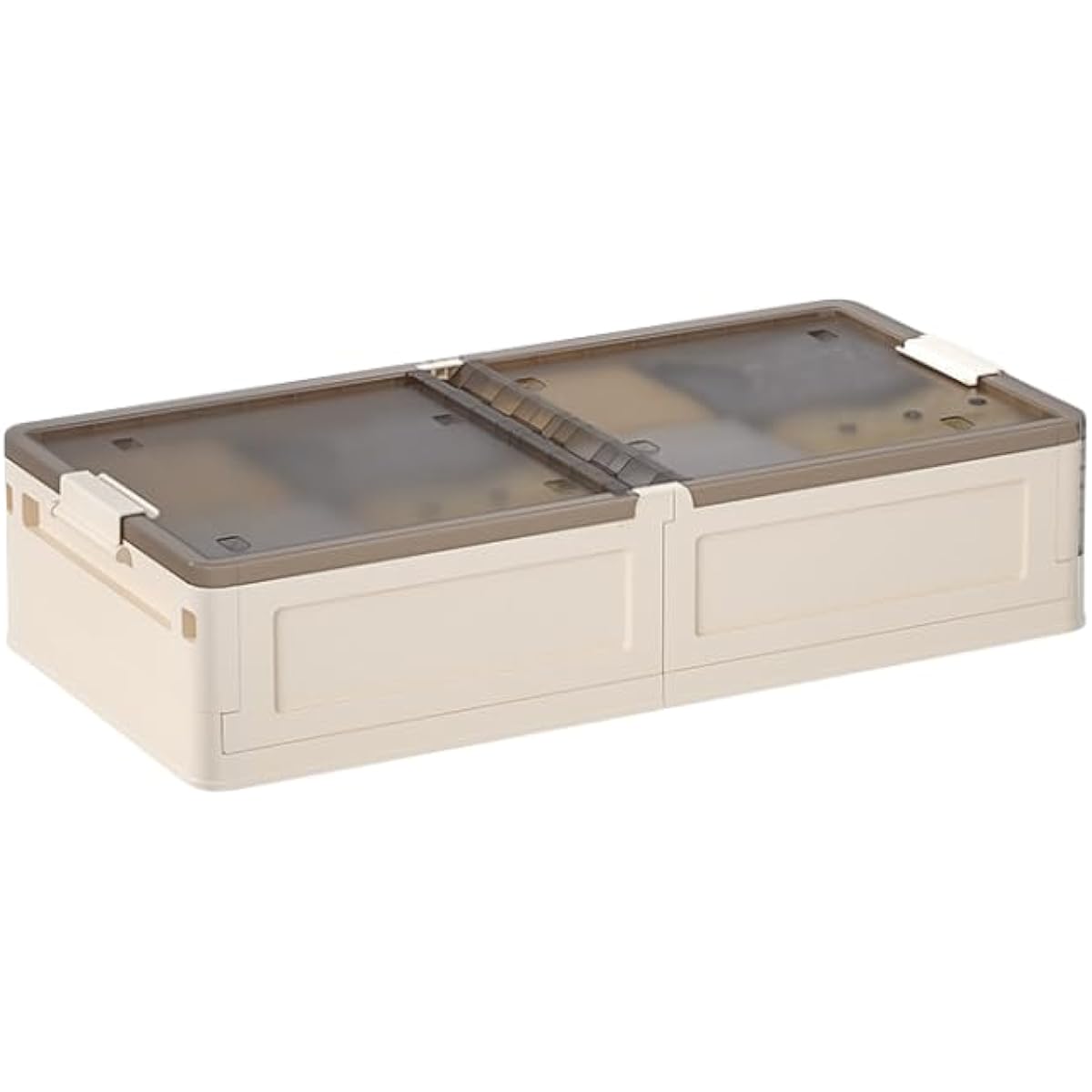 Rtocpik Storage Box, Closet, Clothing Case, Thick Storage Case, Container Box, Easy to Assemble, Large Capacity, Includes Lid and Casters, High Load Capacity, Can Be Opened from Both Sides, Under Bed, Approximately Width 40.5 x Depth 81 x Height 20cm, 50