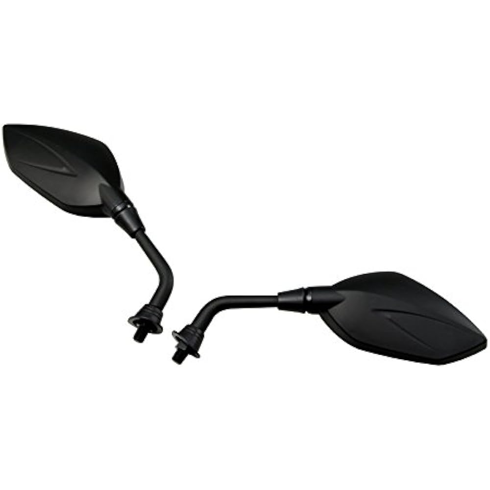 HURRICANE Bike Mirror V Blade Mirror General Purpose M10 Positive Thread/M10 Positive Thread Left and Right 1 Set Black HA6246