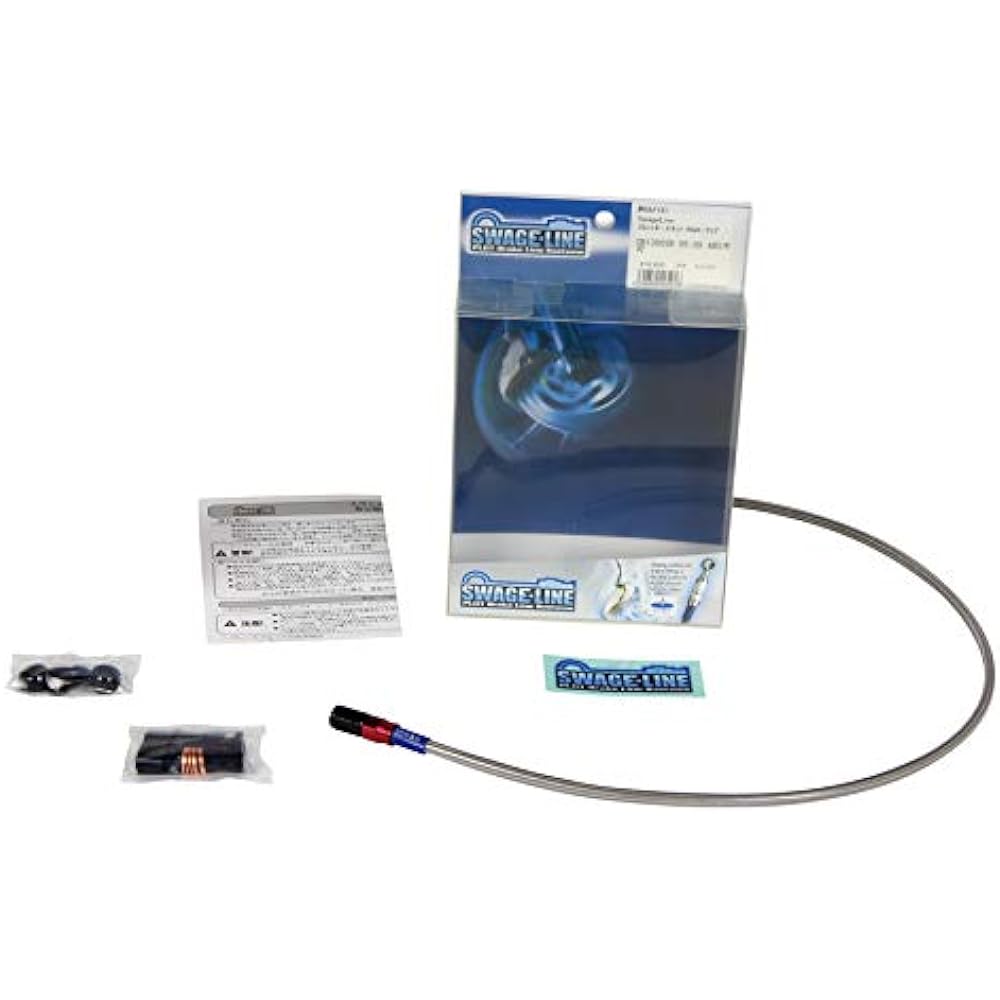 Swage-Line Brake Hose Kit Front Aluminum Plated/Clear Hose MAJESTY S [XC155 Majesty S] (13-14) [HTRC3]