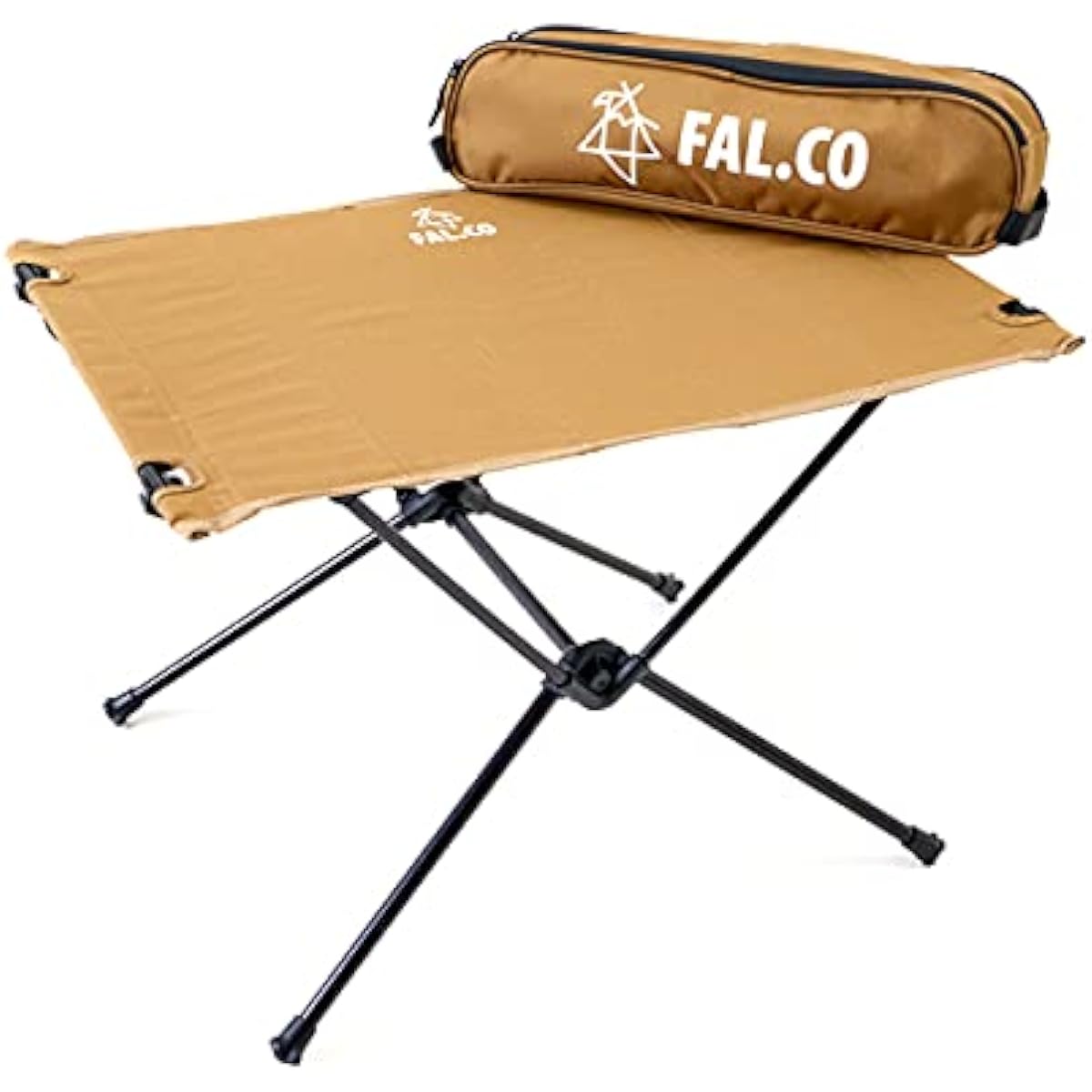 FAL.CO Compact Folding Table Lightweight Camping Outdoor 40 x 60cm Load Capacity 35kg (Beige)