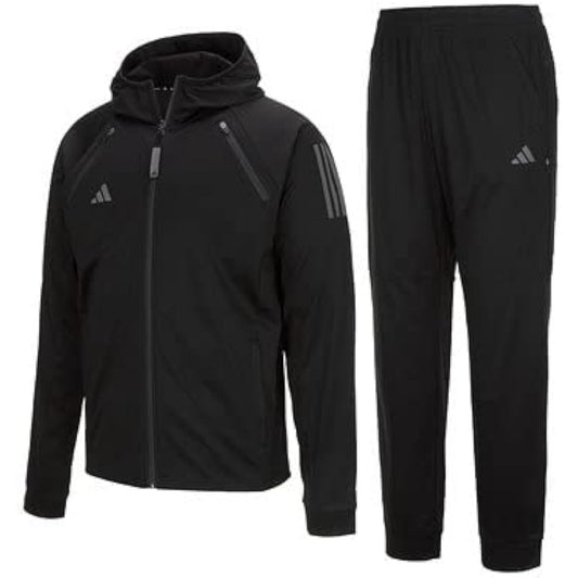 [Adidas] Sauna Suit HYDRO Sauna Suit 3.0 Top and Bottom Set Sauna Suit Jacket Pants Running Jogging Workout (Medium, Black)