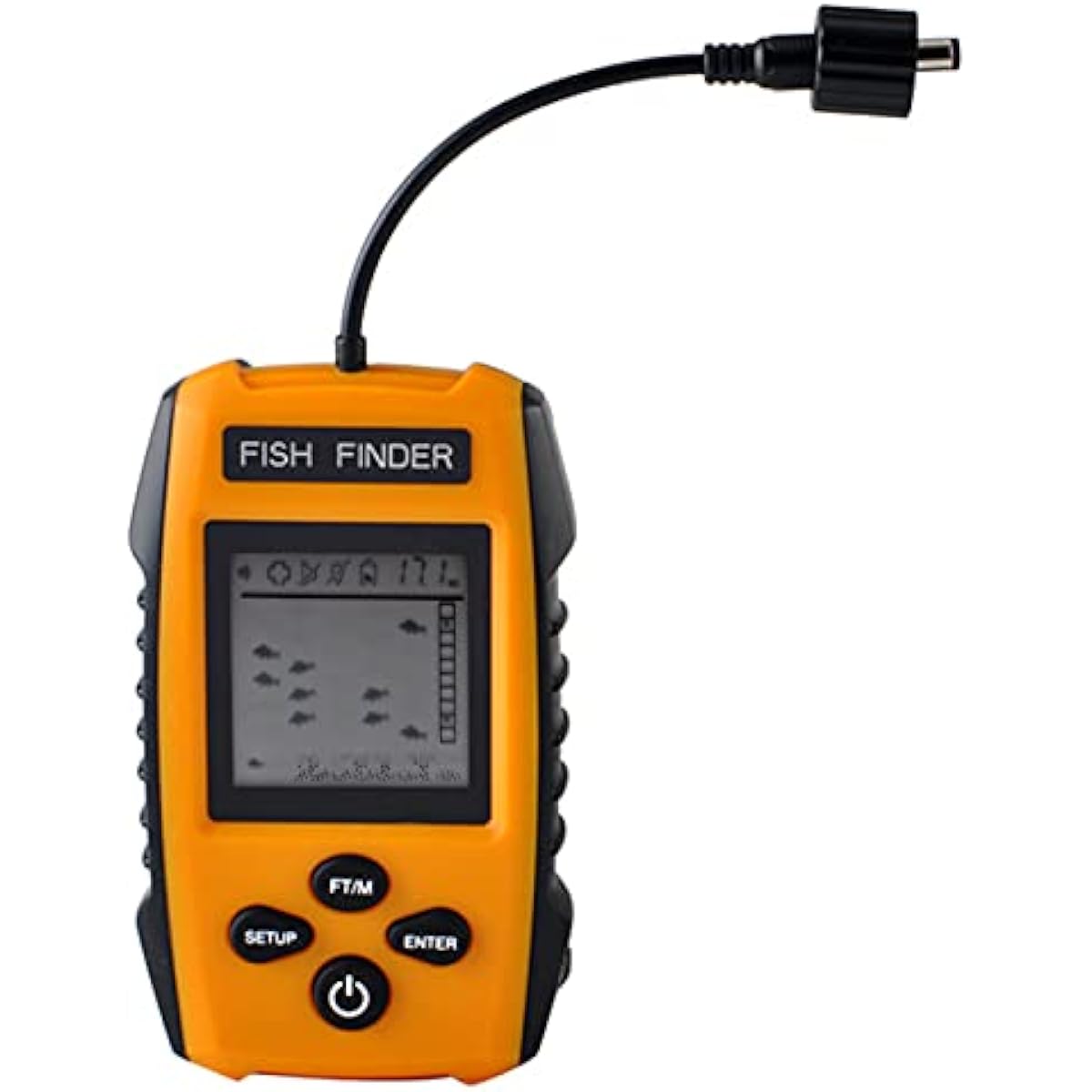 Fish finder, ultrasonic type, solar measurement, portable, portable fish finder, with backlight, can detect up to the size of fish, comes with Japanese instruction manual