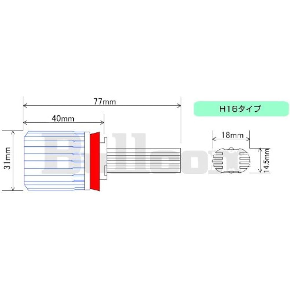 Bullcon LED fog bulb H16 white type 6500K SLL-F16W