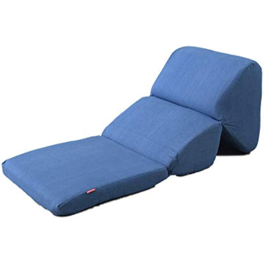 AZUMAYA TV Pillow Sleeping Chair Cushion Chair Cushion Mat Light Denim