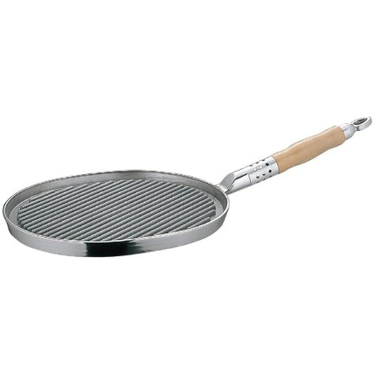 Aluminum Oval Shape with Diagonal Grooves Steak Pan Large 330×280