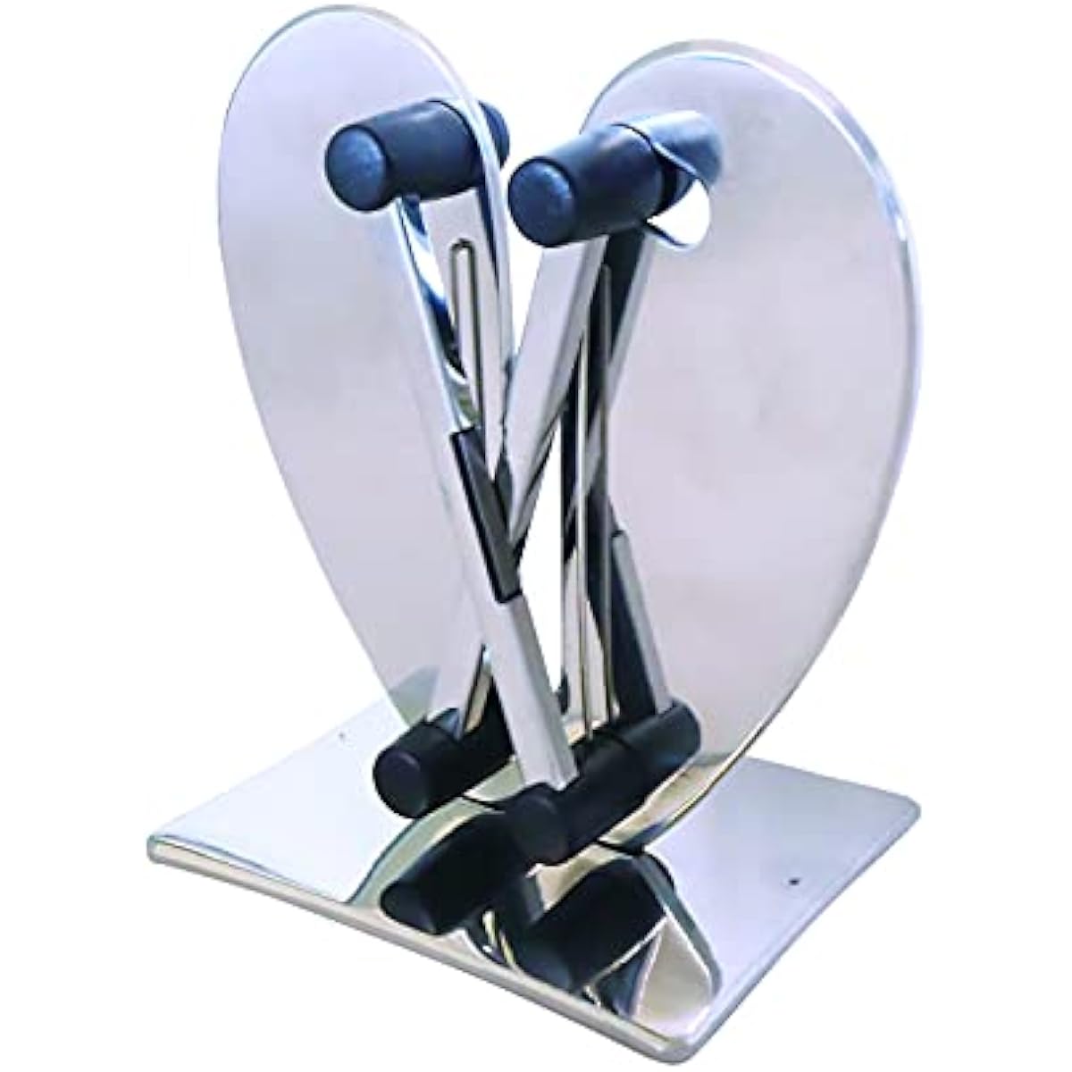 Bounding Heart Sharpener Silver Stainless Steel Single Edge Double Edge Serrated Blade Bread Cutter K0106901