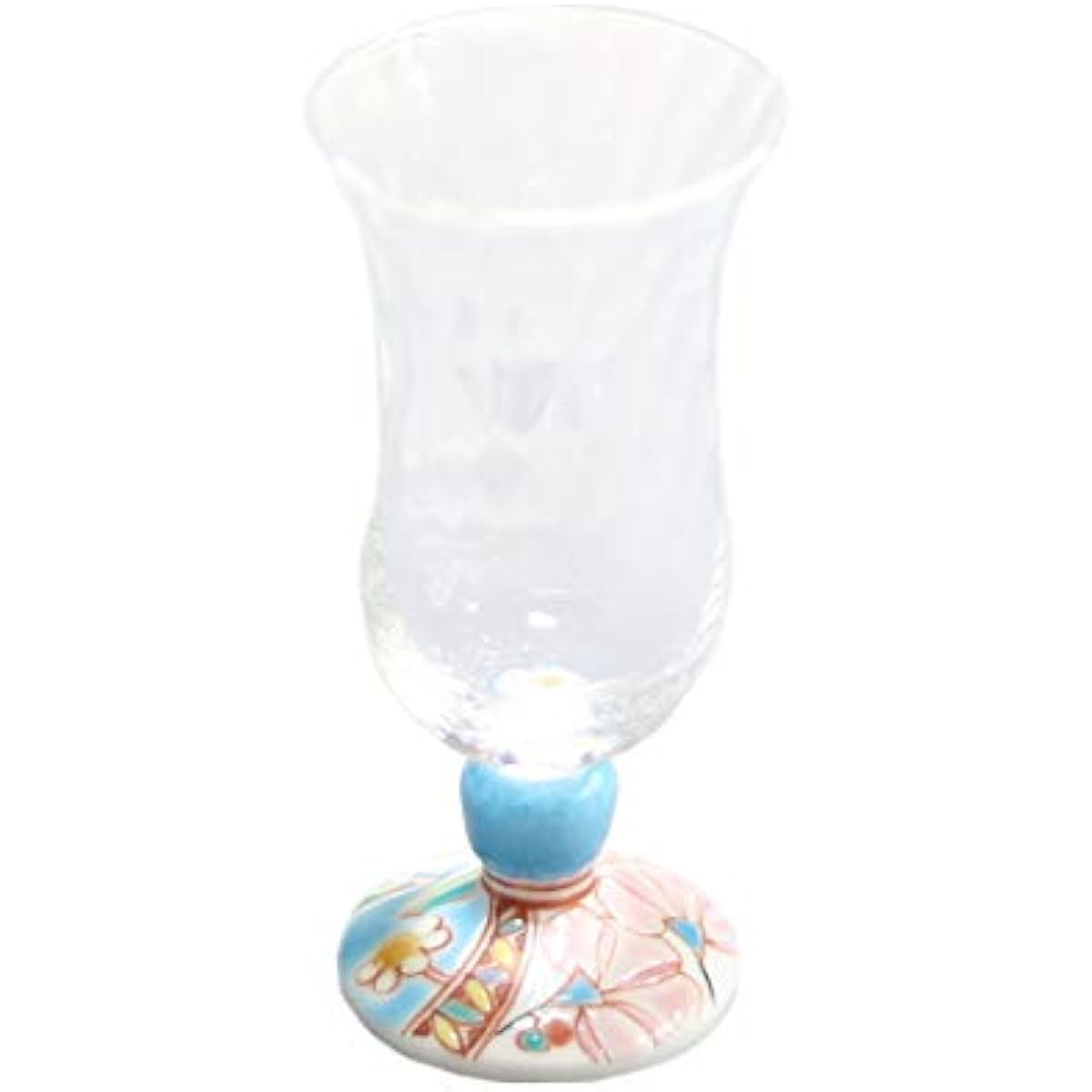 Kutani ware cold sake glass (lattice) flower tapestry