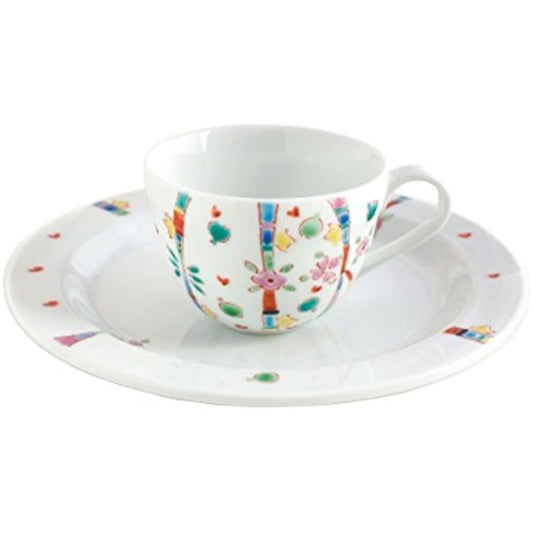 Maruzen Iwata Shoten Kutani Ware Cup & Saucer Hanabubuki was-526