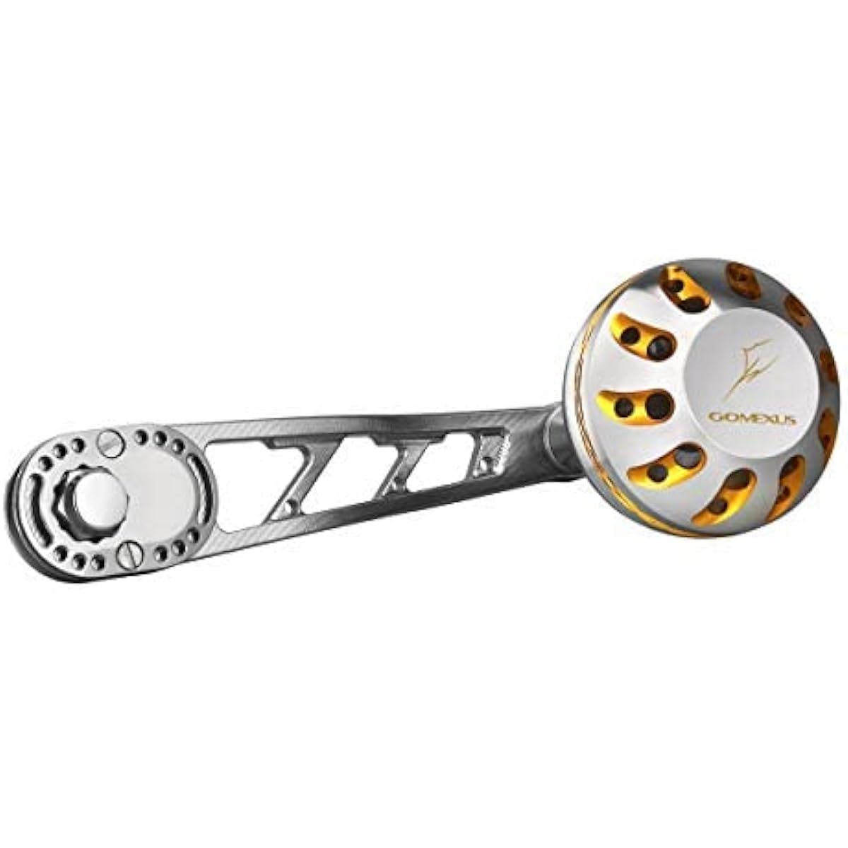Gomexus FL75 Reel Handle, Daiwa, Shimano, Compatible with Bait Reel, Single Handle, Double Axis Reel, Handle Replacement, 75mm with Handle Knob, Tairaba Light Jigging, Power Game Fishing, Ultra Lightweight, For Left and Right Use