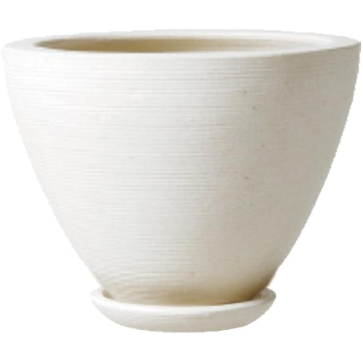 Plus Garden Flowerpot/Saucer Set Nest Middle Φ390mm With Bottom Hole White Shigaraki Ware 445-01 Specifications: With Bottom Hole Shigaraki Ware