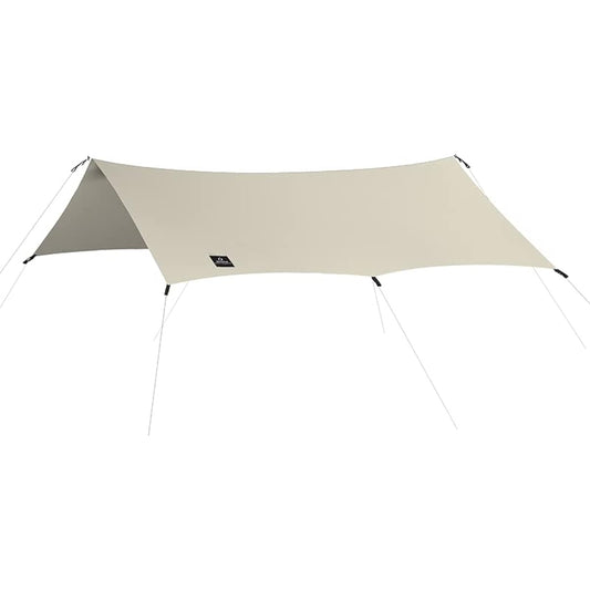 Thous Winds Tarp Sun Shelter Awning Shade Hexagon Tarp Solo Camping Lightweight Compact 2000mm Water Pressure Resistant Light Shielding Heat Shielding Waterproof Includes pegs, wind rope, and storage bag