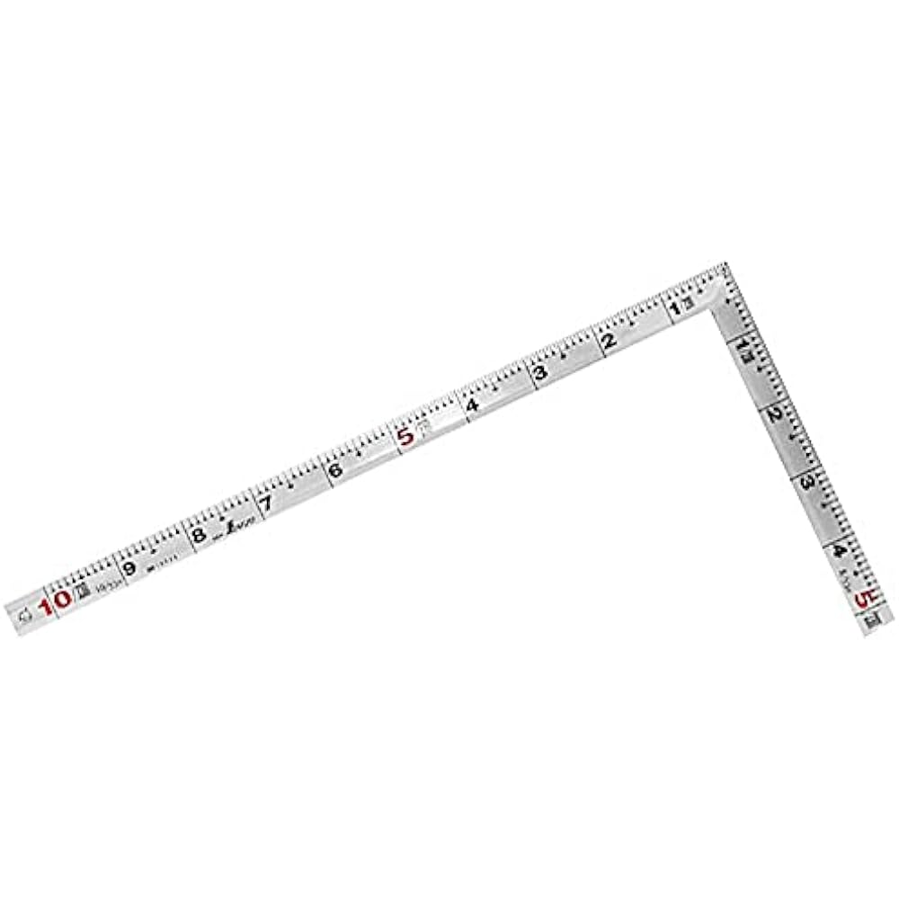 Shinwa Sokutei Curved Scale Silver 1 Shaku Back 30cm Scale with Red Numbers 10028