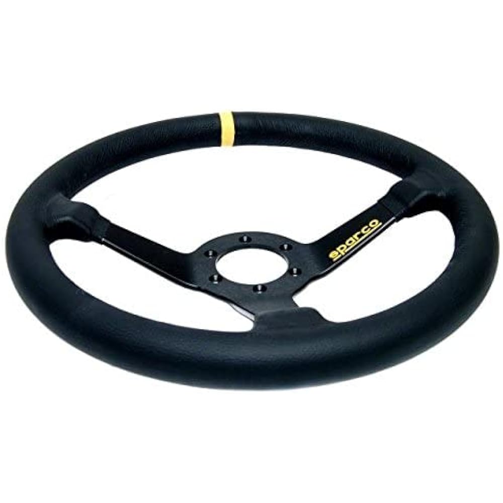 [Sparco] R345 Leather Black350mm/D63 015R345MLN