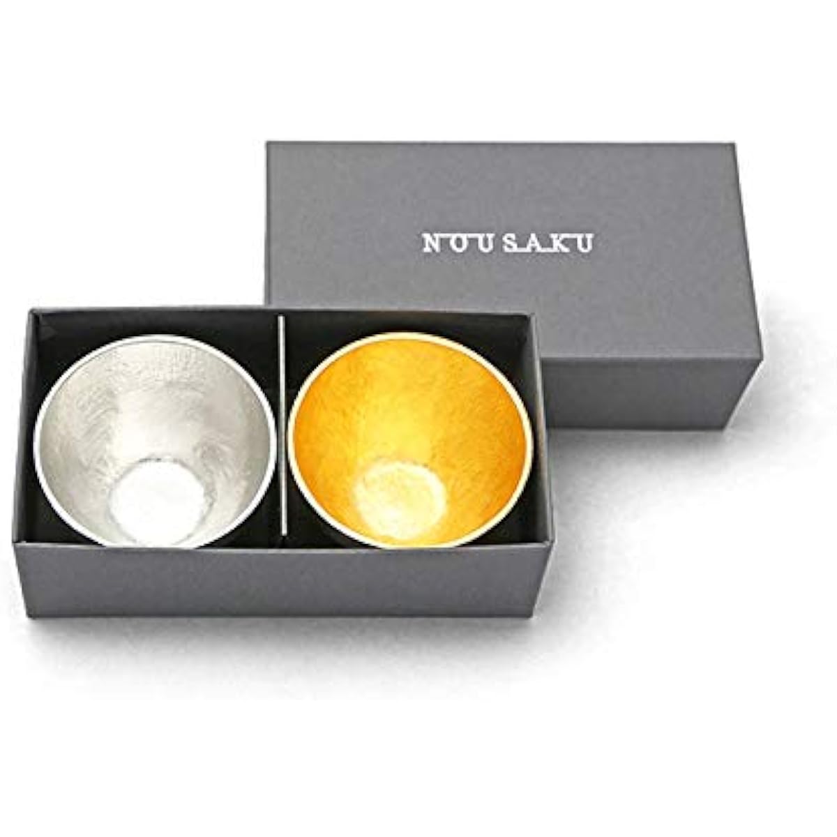 [Nousaku Japanese paper wrapping] Guinomi tin/gold set of 2