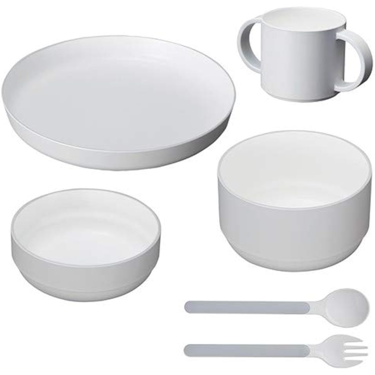 tak KIDS DISH Gift Box Cutlery Standard Gray/Tak Kids Dish Dishwasher Safe (Gray) Children's Tableware Set JTN-1001-GY