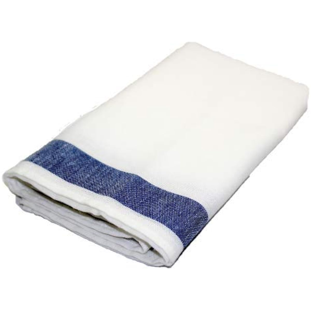 Made in Japan, linen blend glass towel, 50% cotton, 50% linen, 40 x 70, for professional use, for commercial use [10 pieces] (blue border)