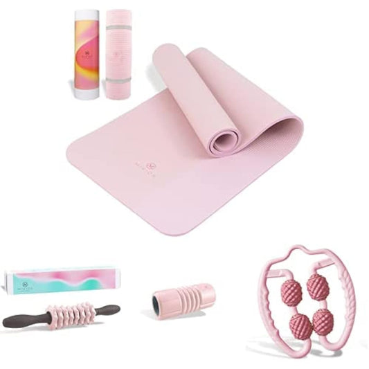 MIVIOS Pink 4-Piece Set Custom Stick Foam Release Roller Handle Roller Mat Mivios