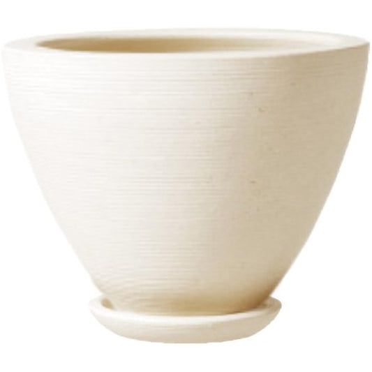 Plus Garden Flowerpot/Saucer Set Nest Middle Φ390mm With Bottom Hole Ivory Shigaraki Ware 445-03 Specifications: With Bottom Hole Shigaraki Ware