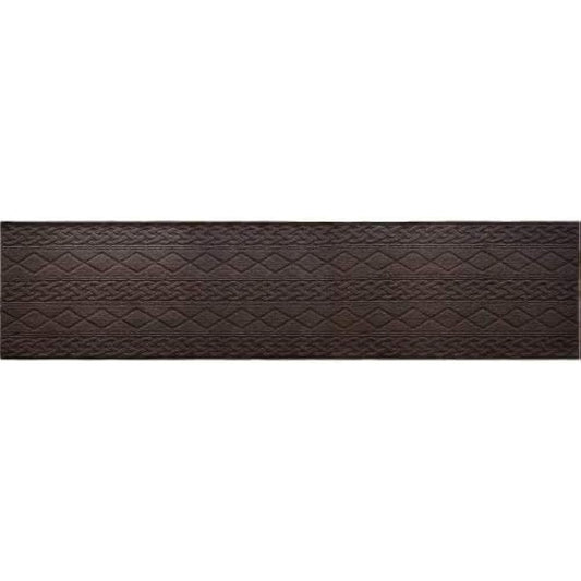 Warm knit style design, elastic kitchen mat, 60 x 252 cm, wide long size, brown fabric, interior mat, less tiring, loop pile, washable, non-slip treatment, compatible with floor heating, Enver Hell Look