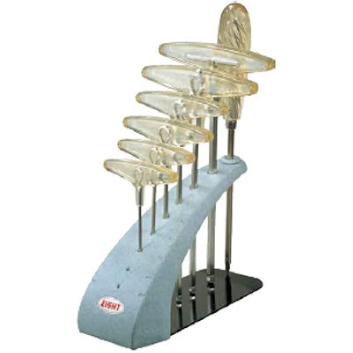 Eight T type hexagon spanner taper head resin handle 6 pieces 2.5~8 screwdriver +1X+2 EXTS6D