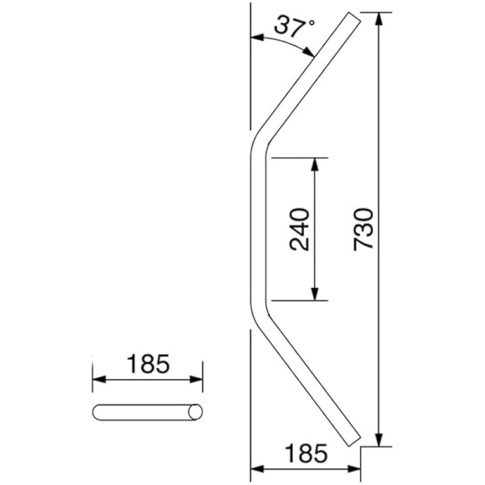 HURRICANE Handlebar P1 inch flat 4 type chrome plated HB0154C-01