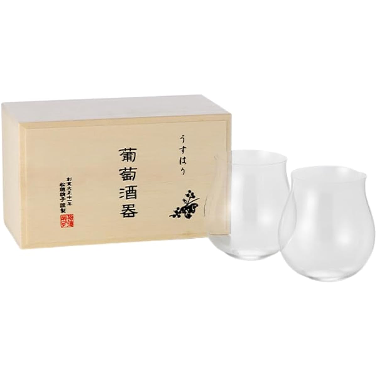 Shotoku Glass Usuhari Wine Cup Burgundy Diameter 66mm x Height 90mm Full Water Capacity: Approximately 350cc Teshigoto Club