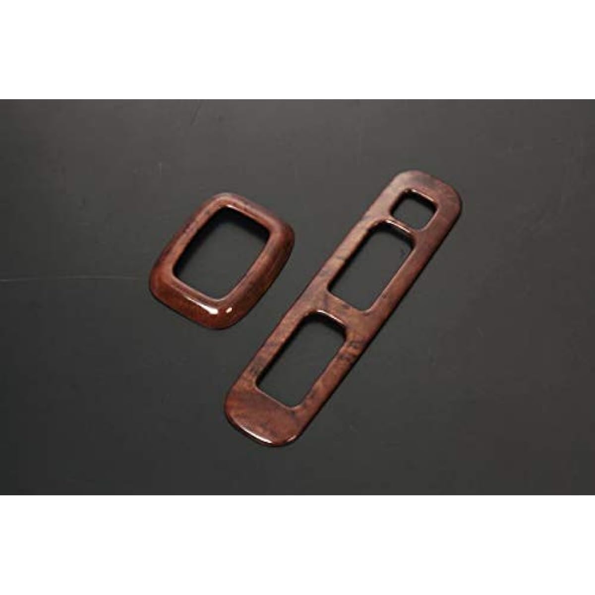 Power Window Switch Panel, Left and Right Stainless Steel, Double Sided Tape Applied -DA16T Carrie (KX/KC Special)/Super Carrie (X) (Brown Wood Grain)