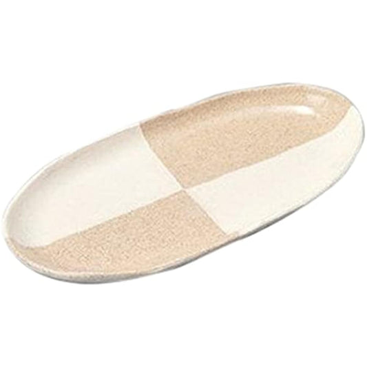 Set of 5 deformed plates, Karatsu decorative oval pottery plates [25.7 x 12.8 x 1.7cm] [Restaurant, inn, Japanese tableware, restaurant, commercial use, tableware]