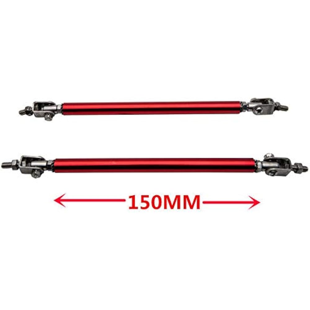 MASO Spritter Rod 150mm 2 X Adjustable 5.9 inches ~ 8.9 inch Front Bumper Lip Rip Rod Rod Tie Bar Support Red