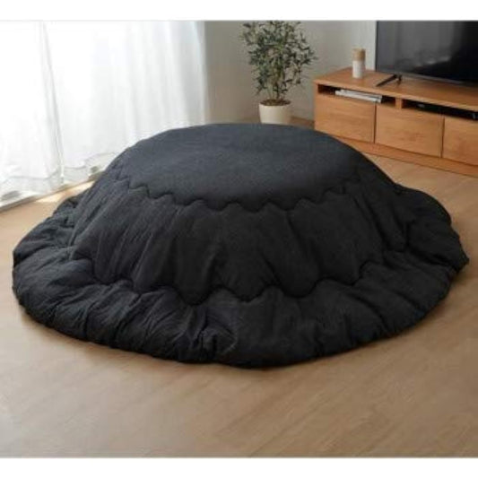 DHI Yarn Dyed Thick Kotatsu Futon Round Denim Style Approx. 225cm Round Black 9845734