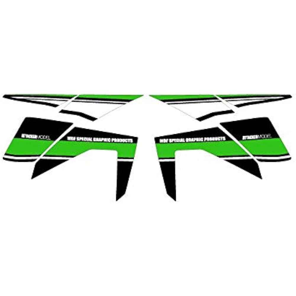MDF Graphic Kit ZX-25R Front Top Left and Right Set Lime Green Attacker Model SGR M21ZX25-A-SGR-FT
