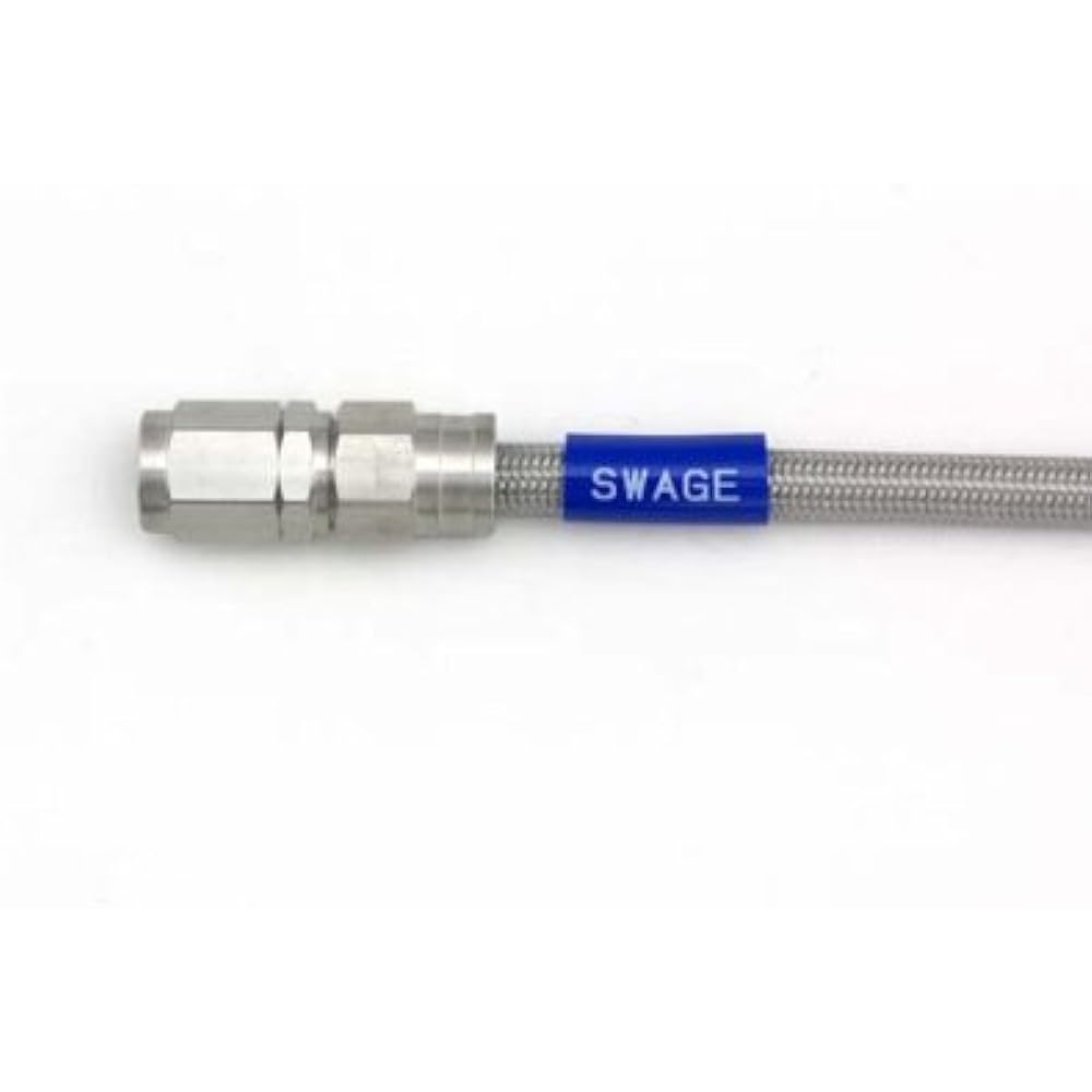 SWAGE LINE Easy Order Brake Hose General Purpose Hose Straight Fitting Stainless Steel Clear Hose 425mm STK-1010M-0425