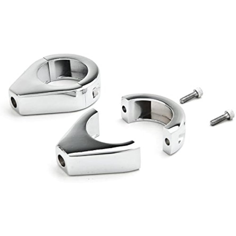 Krator Chrome Turn Signal Relocation Fork Clamp Kit 39mm for Harley-Davidson XL 883 Hugger Sportster