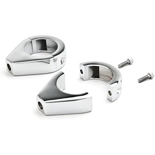 Krator Chrome Turn Signal Relocation Fork Clamp Kit 39mm for Harley-Davidson XL 883 Hugger Sportster
