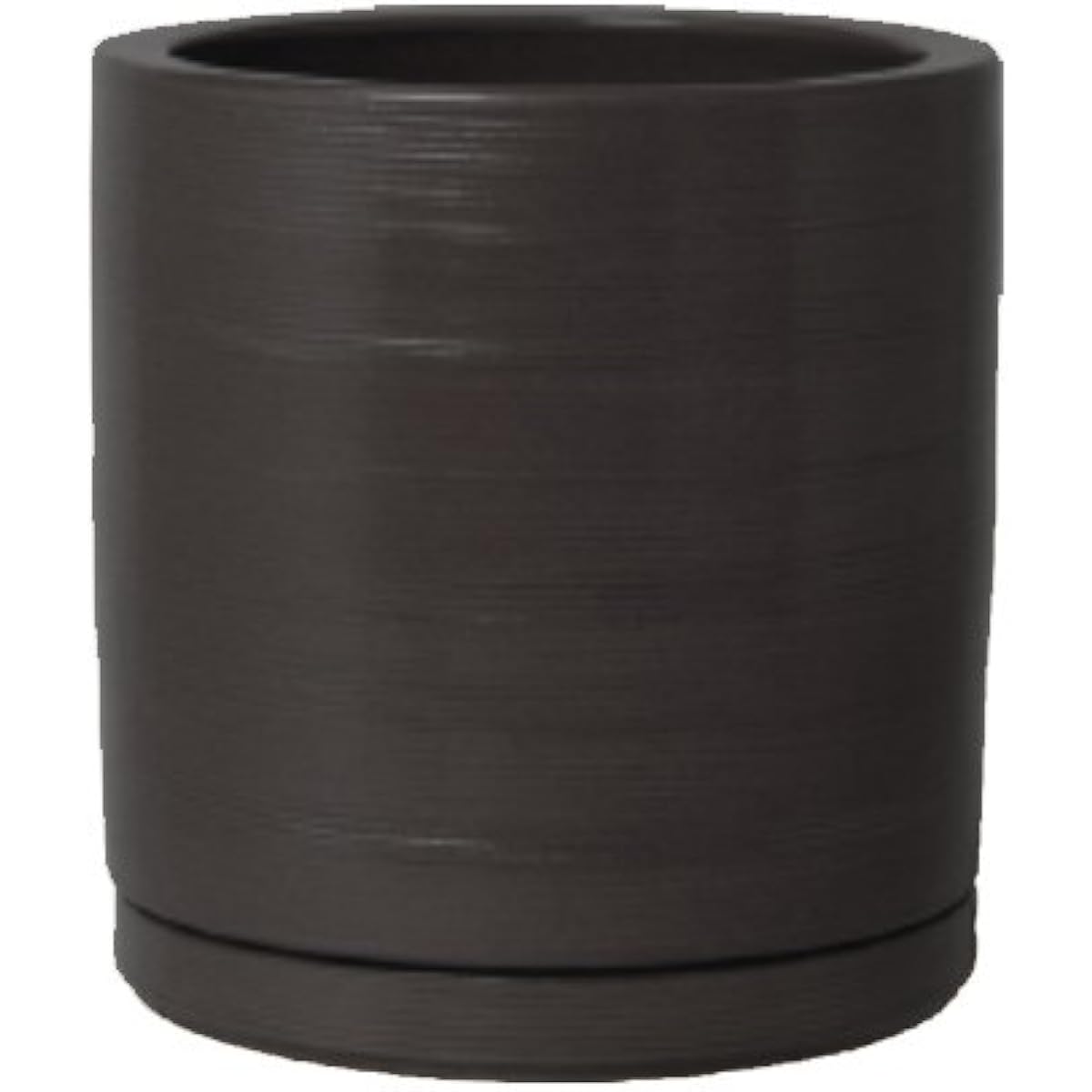Plus Garden Flowerpot/Saucer Set Column Middle Φ300mm With Bottom Hole Black Shigaraki Ware 415-02