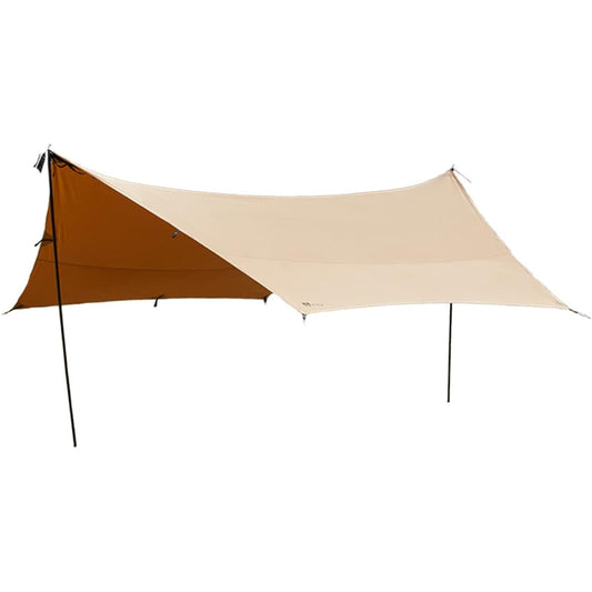 WAQ HEXATARP TC M/L size for 1-3 people, for 4-6 people, hexa tarp tarp, water resistant polycotton tarp tent (M (for 1-3 people), TAN (tan))