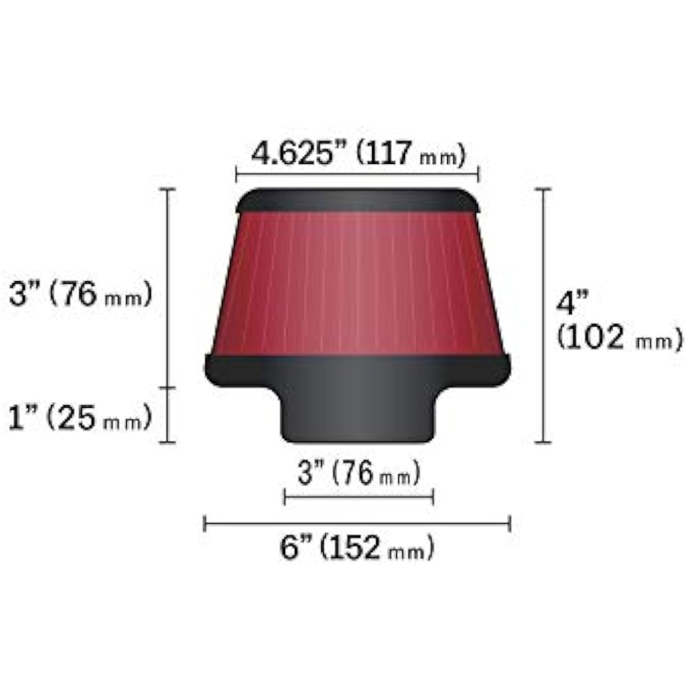 K&N Custom Filter Round Taper φ76 Rubber Mold End Cap Universal (General Purpose) RU-5288