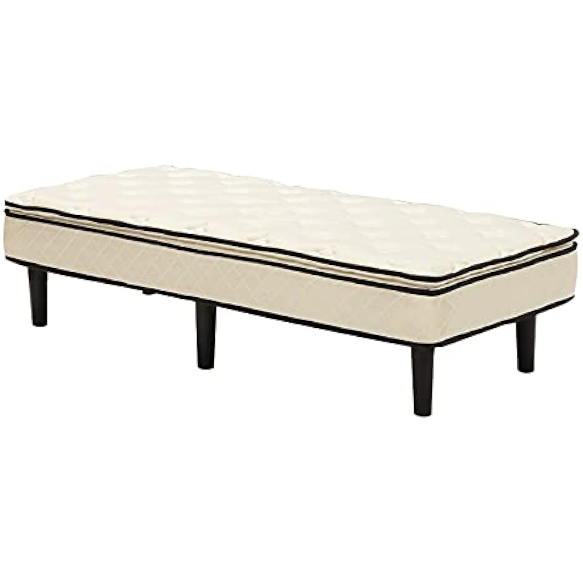 Slatted bed with Bonnell coil mattress, luxury hotel-like pillow top specification, mattress with legs, simple KMB-3108 (White, semi-single short)