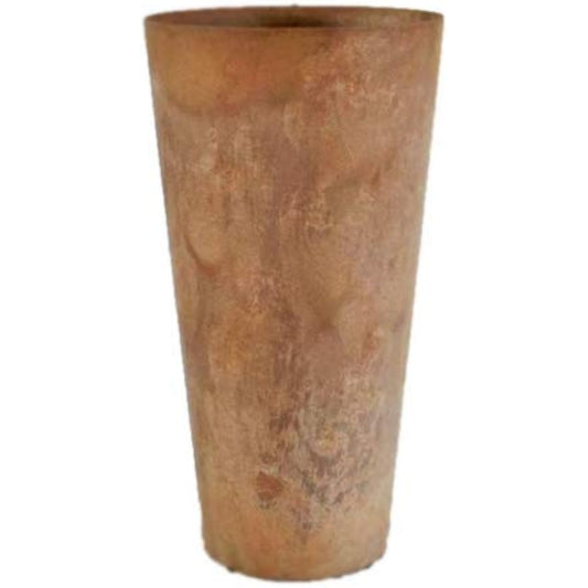 Green Pot Art Stone Tall Round Φ28cm Beige AS-120123