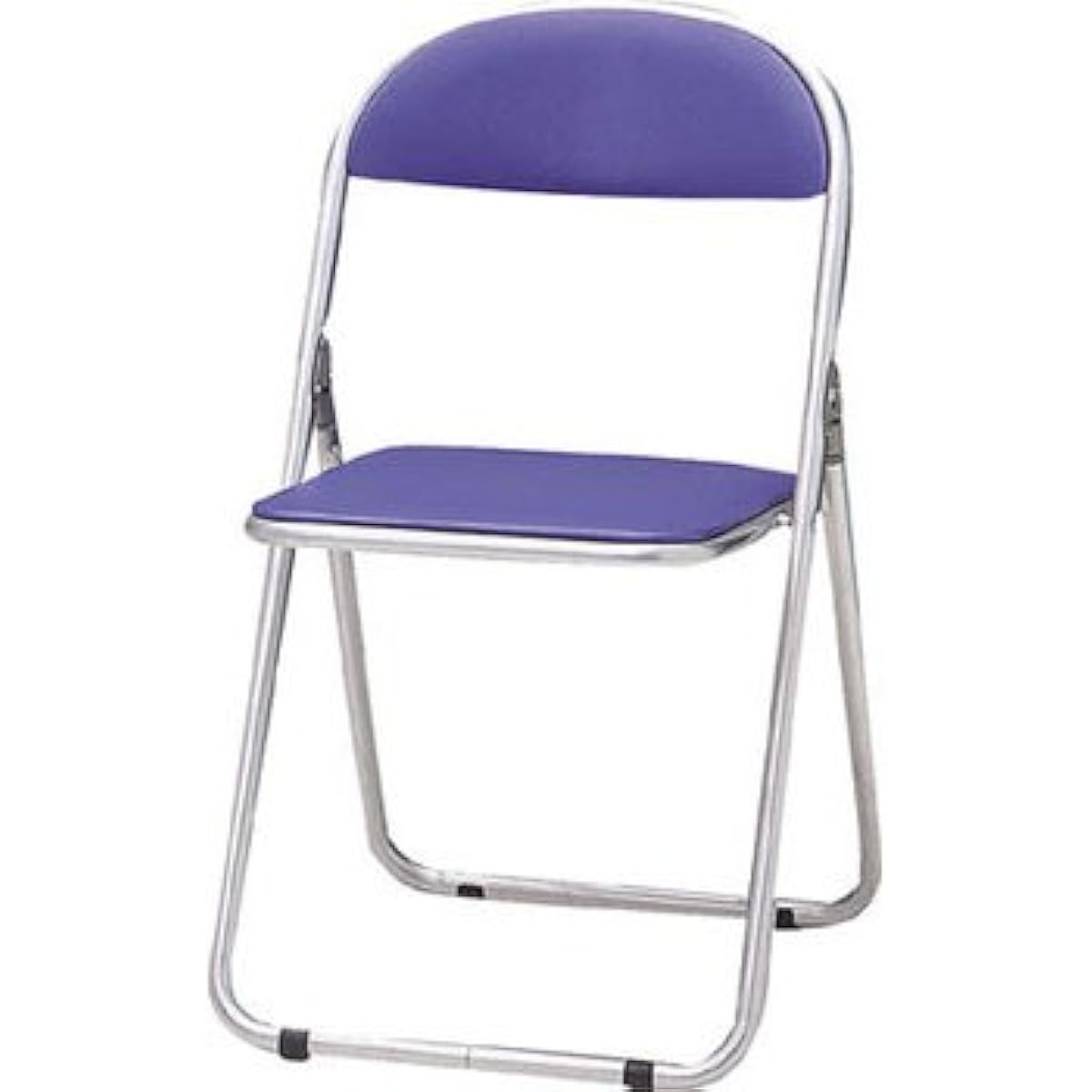 TRUSCO Folding Pipe Chair with Urethane Leather Sheet Blue FC-2000TS-B