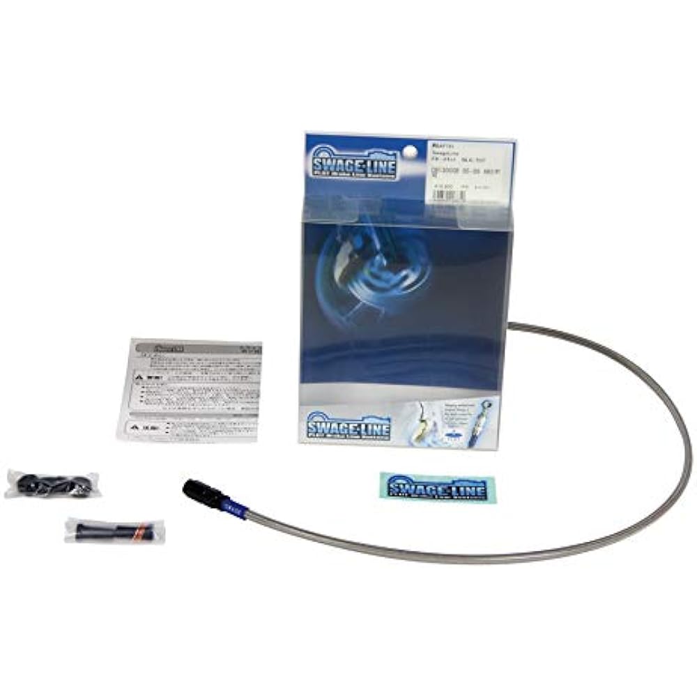 SWAGE LINE Front Brake Hose Kit Aluminum (Black/Black) Clear Hose Sero 250 05-13/XT250X 07-13 BAF321 [HTRC9]