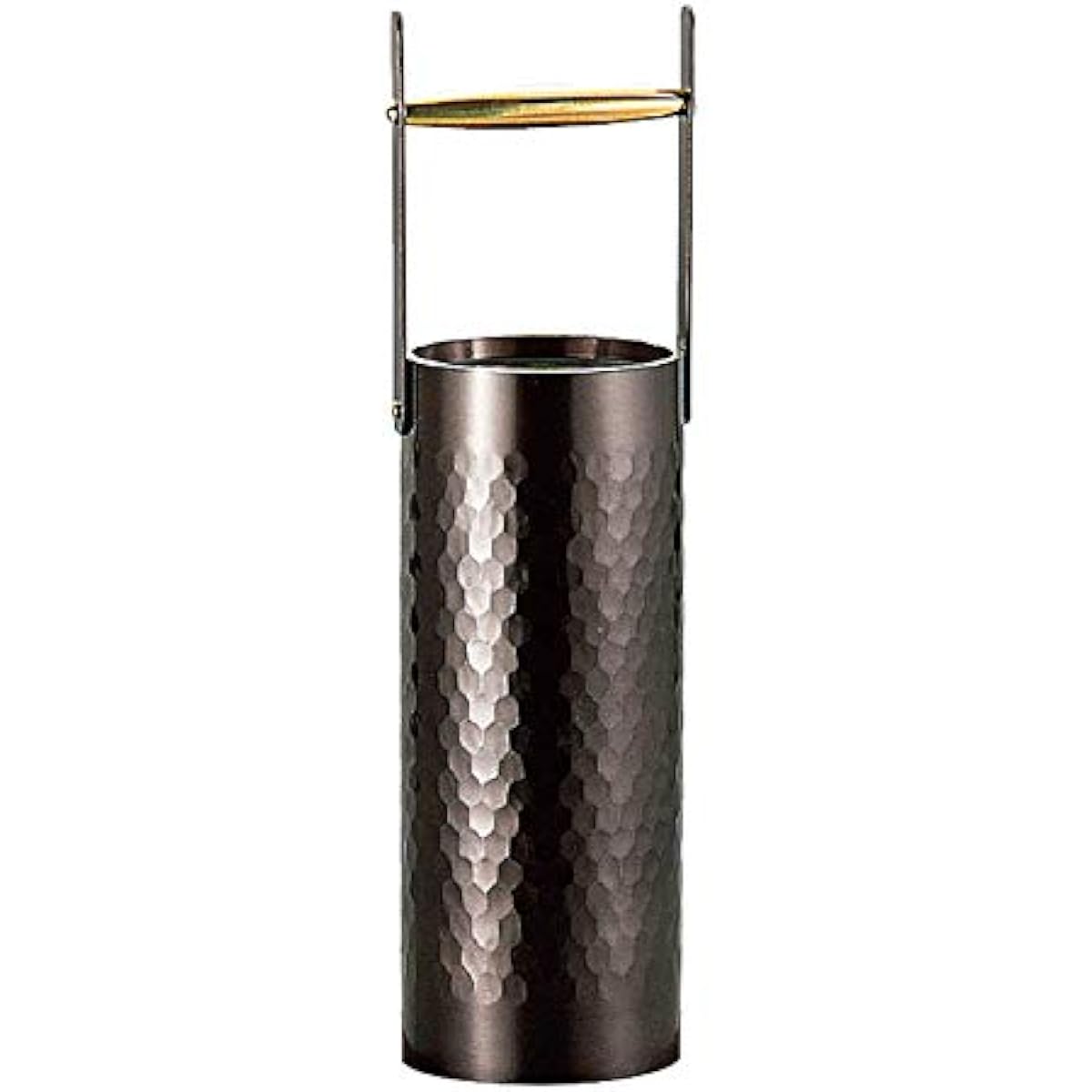 Shinkoukinzoku Flower Base, Black Copper Finish, 60φ x 213Hmm, True Heart, Single Flower Vase, Small Pail, BC-1303