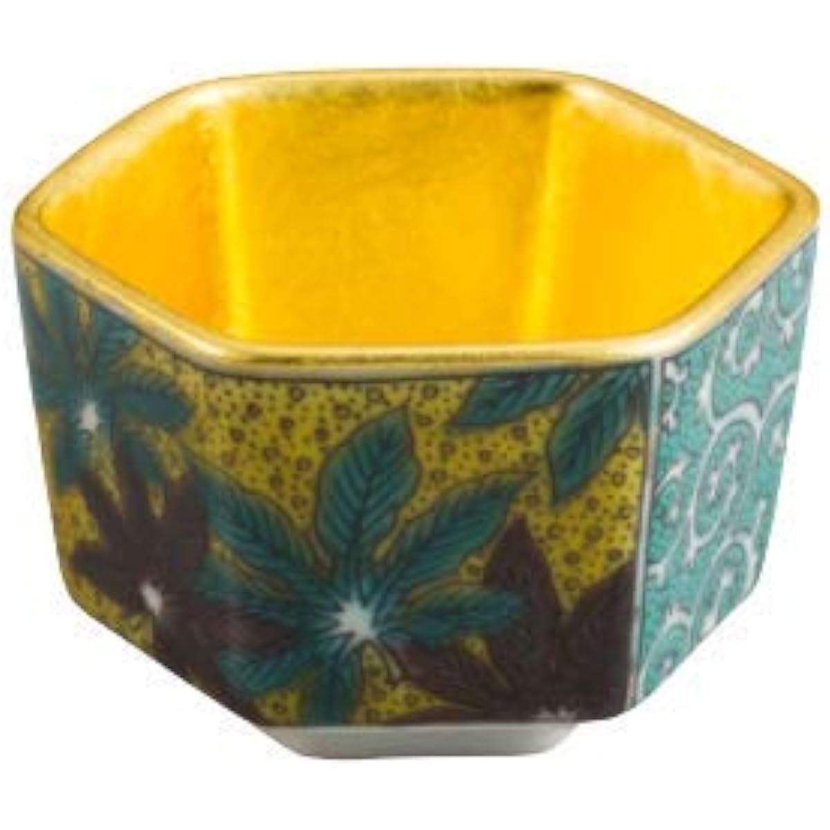 Hakuichi Kutani ware cup, sake cup, choko, made in Japan, traditional craft, Kanazawa leaf, Kanazawa gold leaf, sake cup, Japanese tableware, special occasion, delicacy container, bean bowl (Yoshidaya cup)