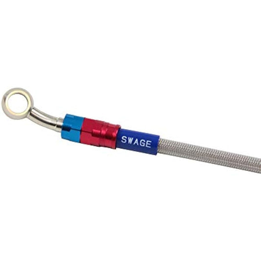 SWAGE LINE PRO Front Brake Hose KIT Tri Piece Aluminum (Red/Blue) Clear Hose ZX-14R (12 (No ABS)) SAP745FT [HTRC3]