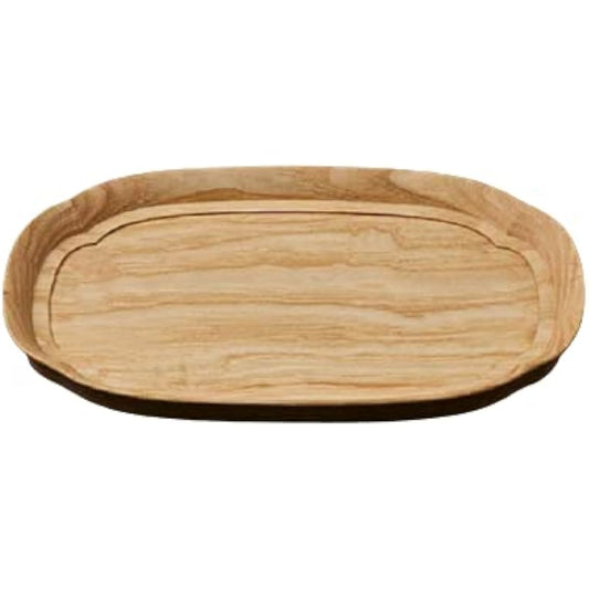 Yosozawa Wood Crafts KITO Wooden Tray Tray Obon Plate Made in Japan Ishikawa Prefecture Wajima Lacquer Chestnut Wood Glass Paint Processing Bowl Obon (Small, Long Wooden Melon Bon)