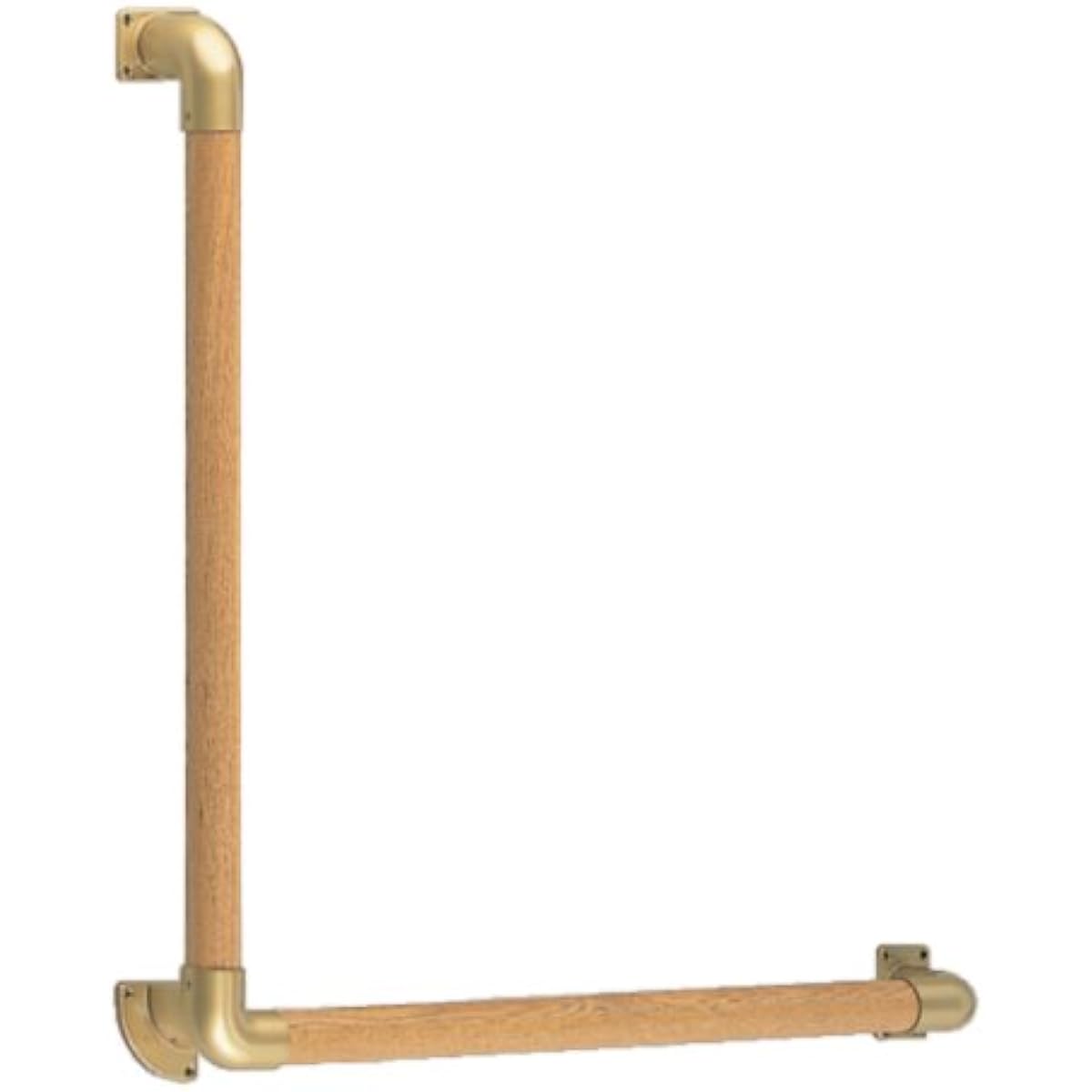 Polar Bear L-shaped round bar handrail ≪Natural wood≫ 600×600 AG/Light Oak BR-511N