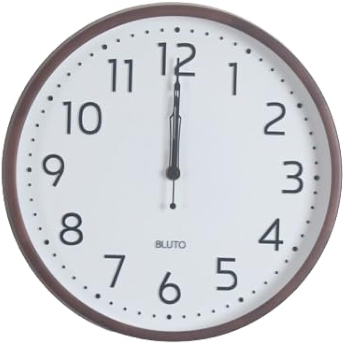 Bluetooth Wall Clock BLUTO Handmade Wooden Diameter 30cm Stylish Wall Clock Scandinavian Clock Interior (Brown)