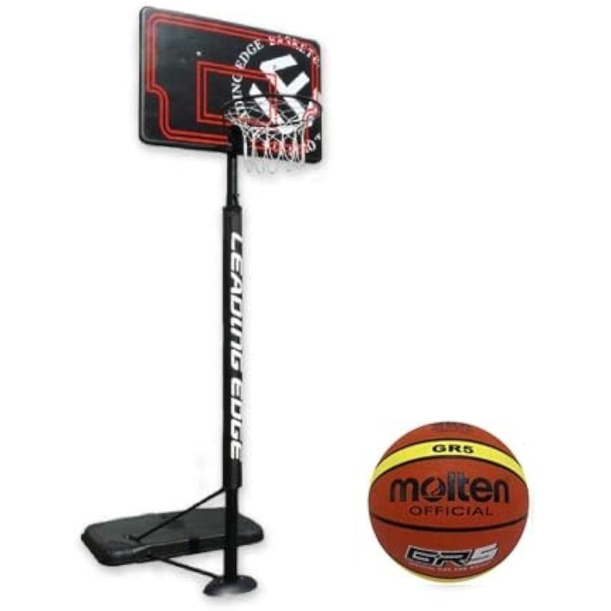 Leading Edge Basketball Goal Black No. 5 Ball Set Height Adjustable LE-BS305B-05set